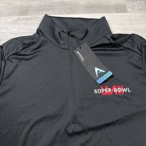 Antigua Mens 1/4 Zip Tribute Pullover Size Medium NFL Super Bowl LVIII Black NWT